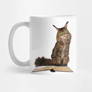 Angry Cat in Glasses Sits on Your Book Mug
